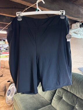 Women’s Black Swim Shorts - Comfortable High-Rise Performance